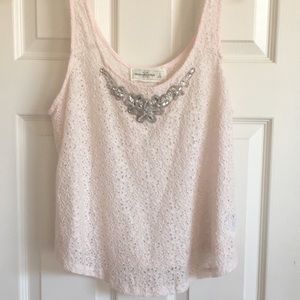 ⭐️ Abercrombie Pale Pink Lace Flowy Tank Top
